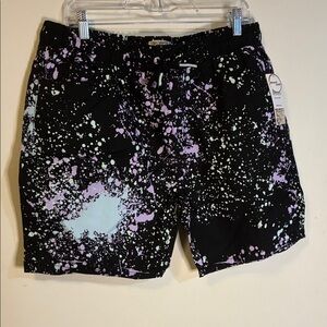 Fresh Black and Purple Splash Swim Shorts